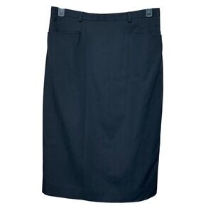 Talbots Womens Black 100% Wool Pencil Skirt Size 6 Back Zip Classic Career